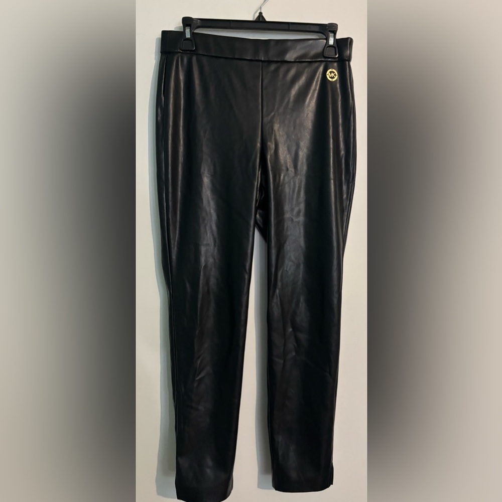 Michael Michael Kors Womens Sz Small Black Pleather Vegan Leather Ankle Leggings